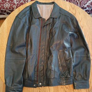 Mens Leather Dressy Bomber Jacket